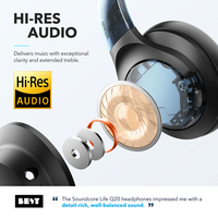 Anker Soundcore Life Q20 bezprzewodowe słuchawki, z redukcją szumów, nauszne, Hybrid Active 2